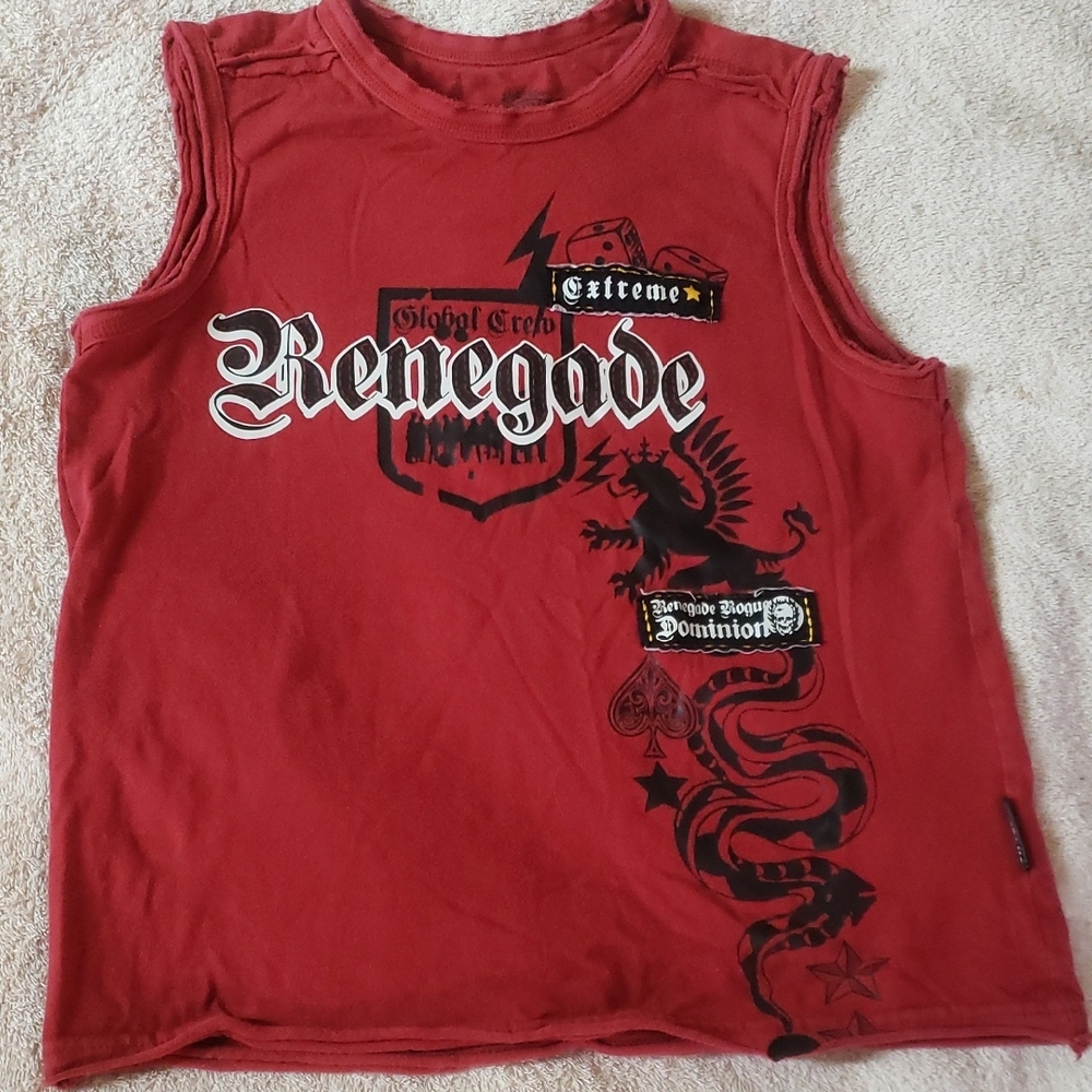 Kids Sleeveless Graphic Tank Top - Bold Red